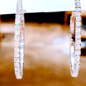 Hoop rhinestone earrings